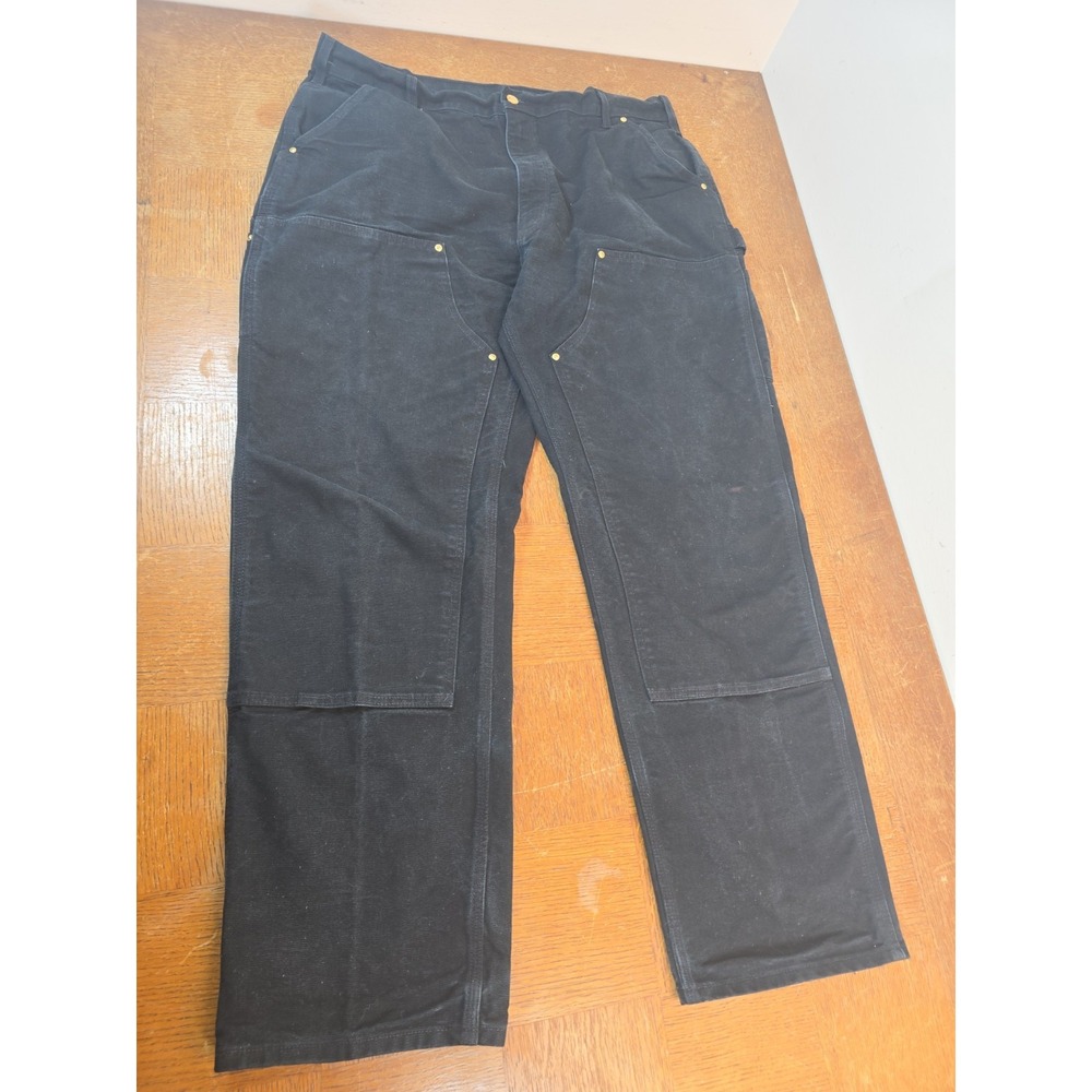 VTG Made in USA Carhartt B01 BLK 40x32 Black Carpenter Double Knee Jean
